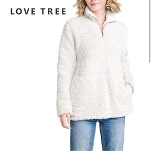 Love agree Sherpa Pullover Sweater with Quarter Zip